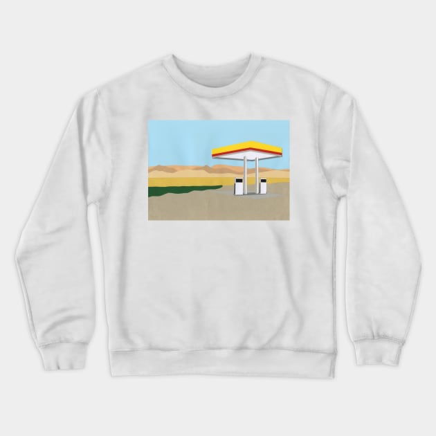 Gas Station Death Valley Crewneck Sweatshirt by Rosi Feist